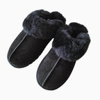 Cozy Indoor Real Sheepskin Slippers - Natural Wool Comfort
