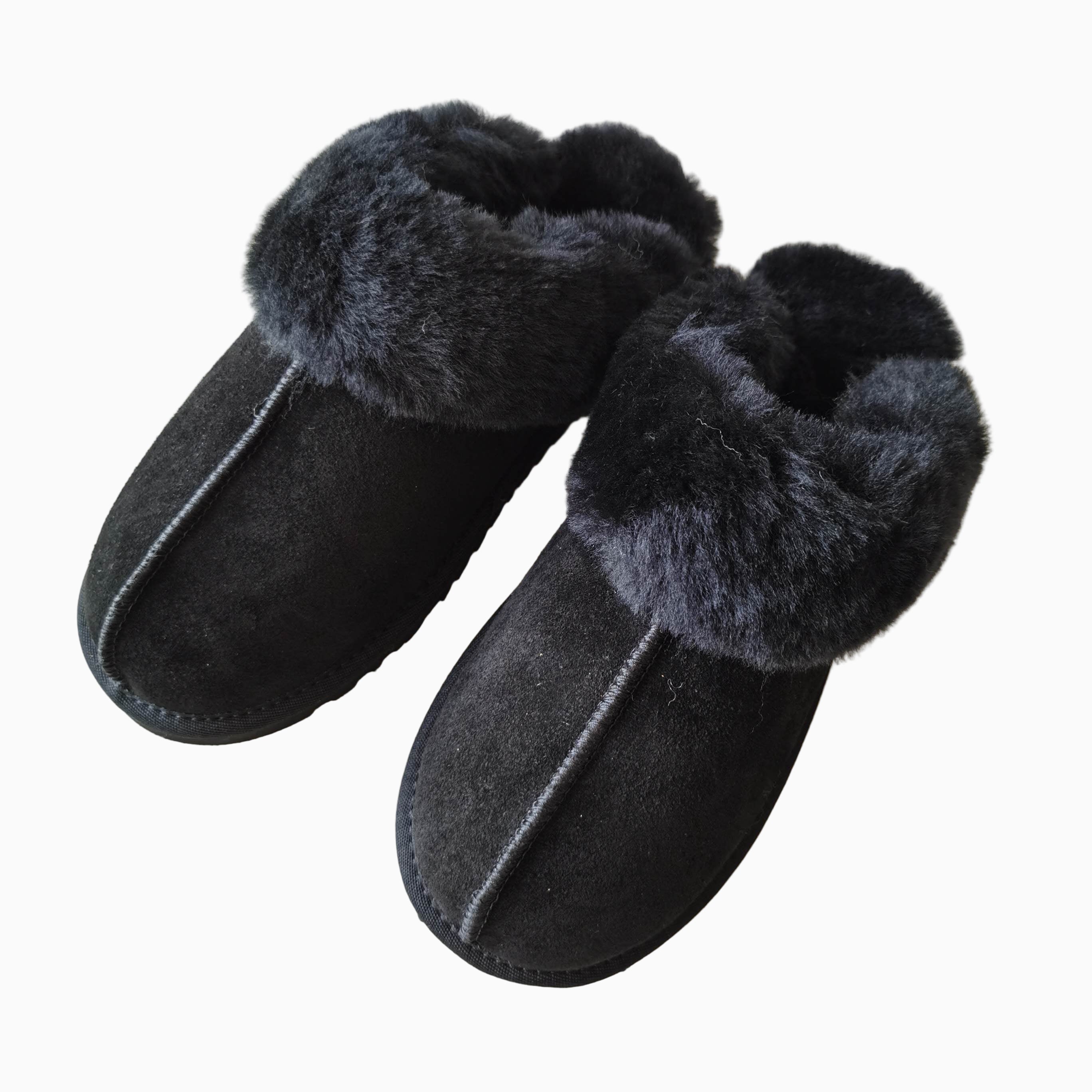 Cozy Indoor Real Sheepskin Slippers - Natural Wool Comfort