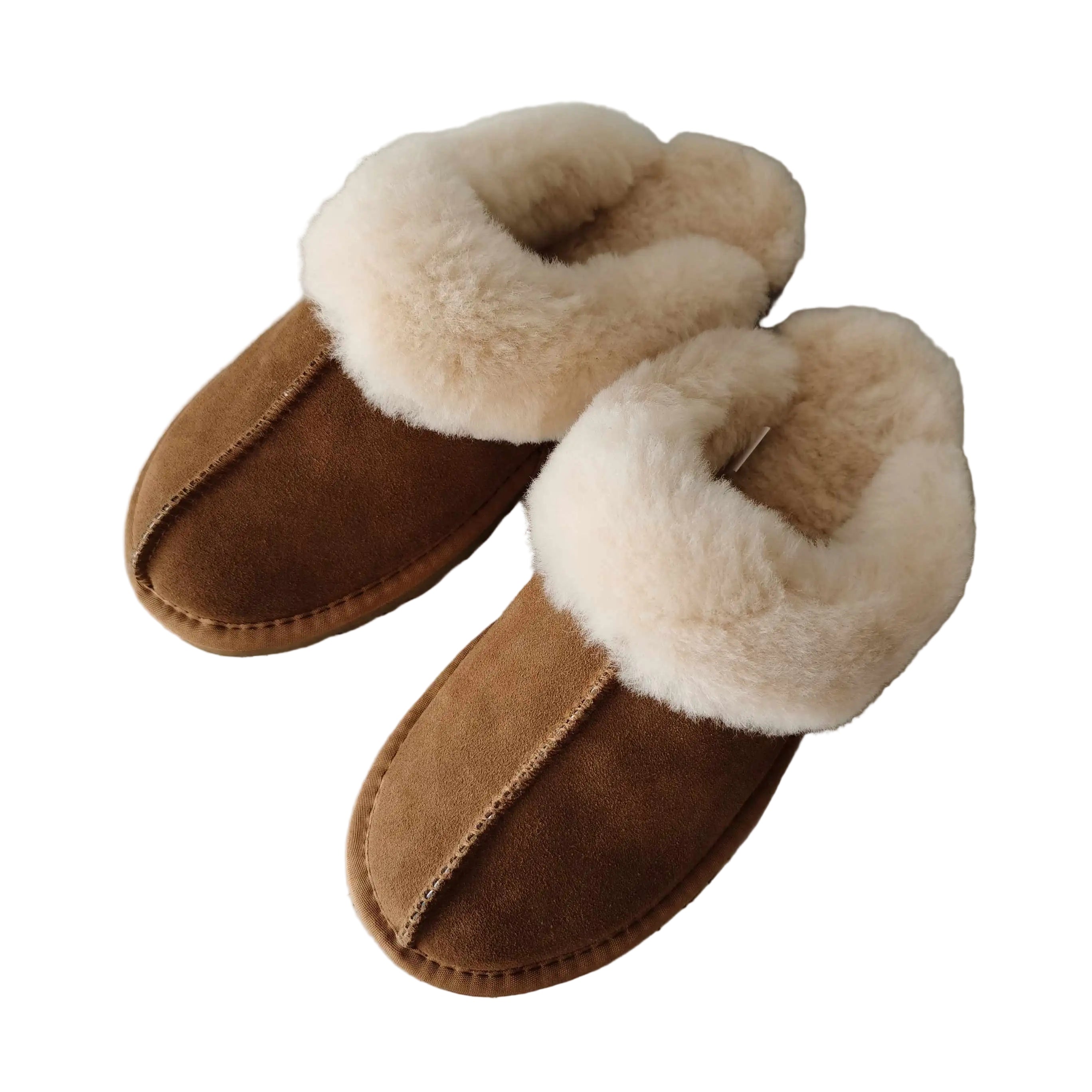 Cozy Indoor Real Sheepskin Slippers - Natural Wool Comfort