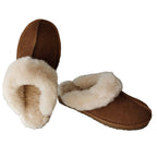 Cozy Indoor Real Sheepskin Slippers - Natural Wool Comfort