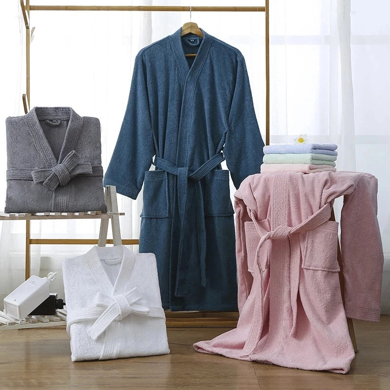 Premium Cotton Bathrobe - Terry Towel or Waffle Fabric