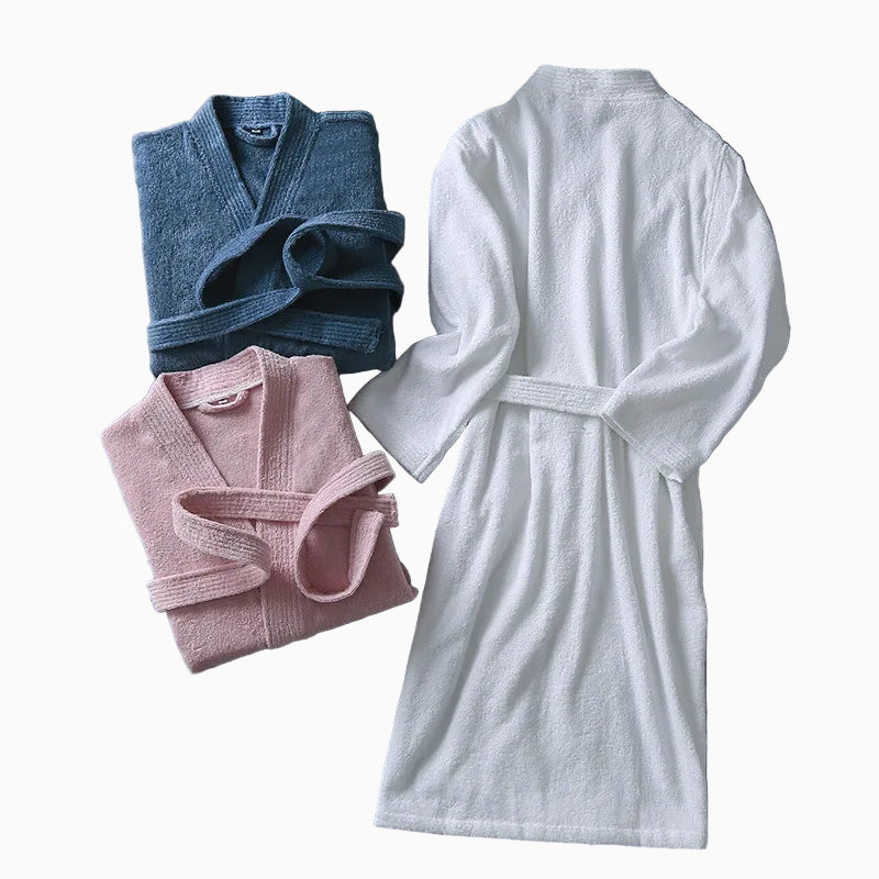 Premium Cotton Bathrobe - Terry Towel or Waffle Fabric