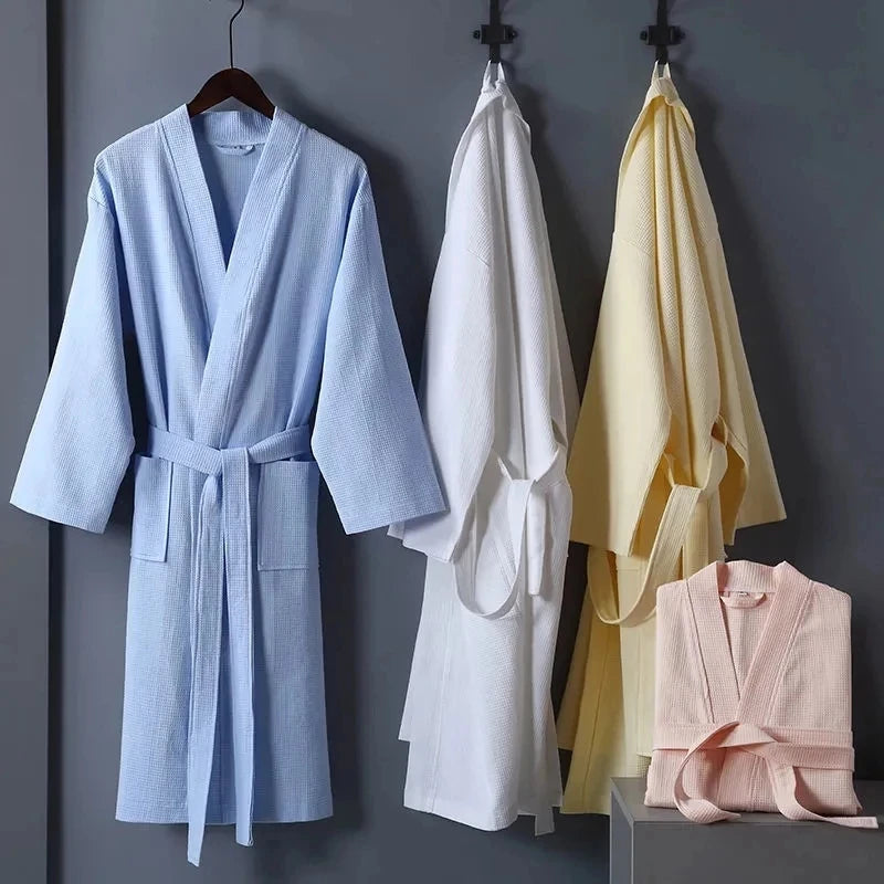 Premium Cotton Bathrobe - Terry Towel or Waffle Fabric