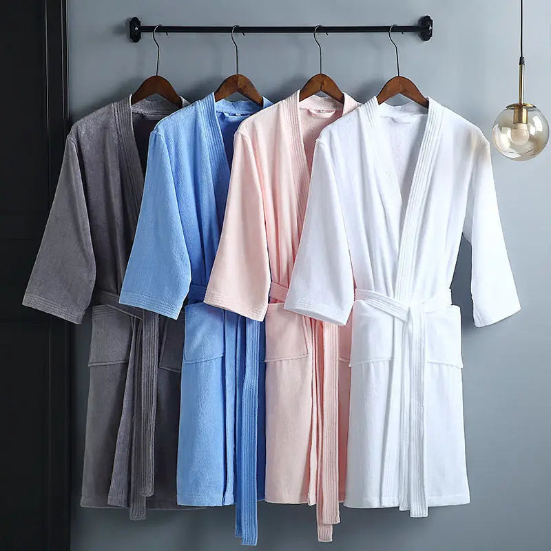 Premium Cotton Bathrobe - Terry Towel or Waffle Fabric
